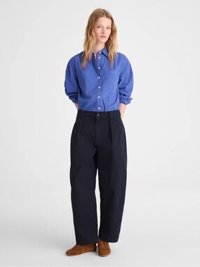 NWT Madewell The Barrel-Leg Chino Pant blue women's 29 career office trendy